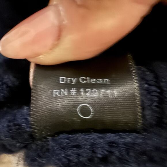 Jenni Kayne 100% Cashmere Sweater Men’s fisherman knit S Navy Blue - Picture 8 of 12